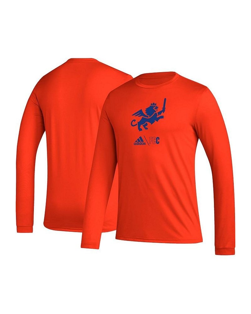 Men's Orange FC Cincinnati Icon Long Sleeve T-shirt $29.49 T-Shirts