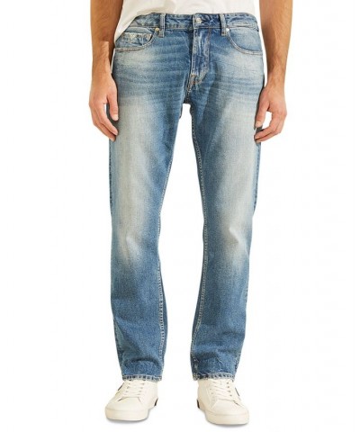 Men's Regular Straight Faded Jeans Blue $44.28 Jeans