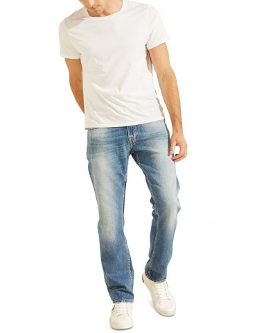 Men's Regular Straight Faded Jeans Blue $44.28 Jeans