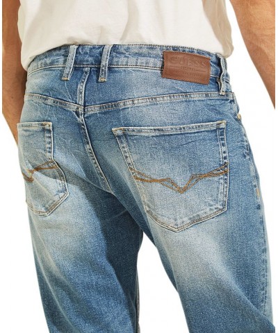 Men's Regular Straight Faded Jeans Blue $44.28 Jeans