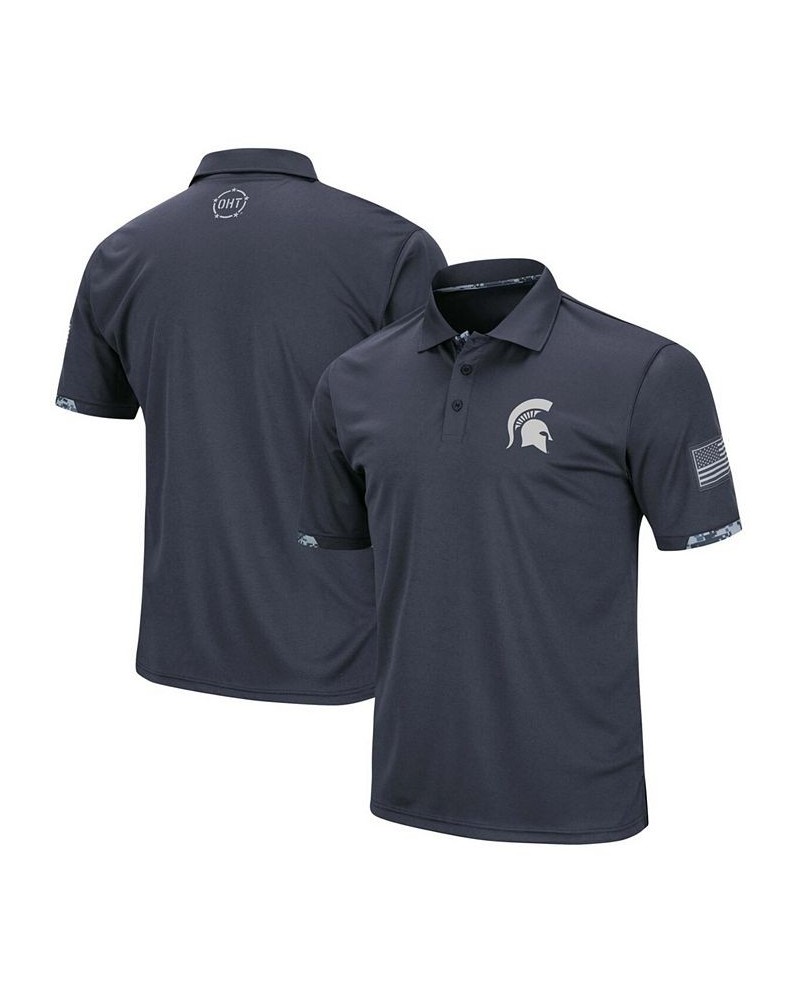 Men's Charcoal Michigan State Spartans OHT Military Inspired Appreciation Digital Camo Polo $22.55 Polo Shirts