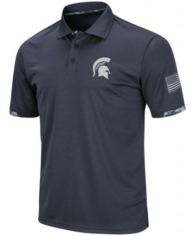 Men's Charcoal Michigan State Spartans OHT Military Inspired Appreciation Digital Camo Polo $22.55 Polo Shirts