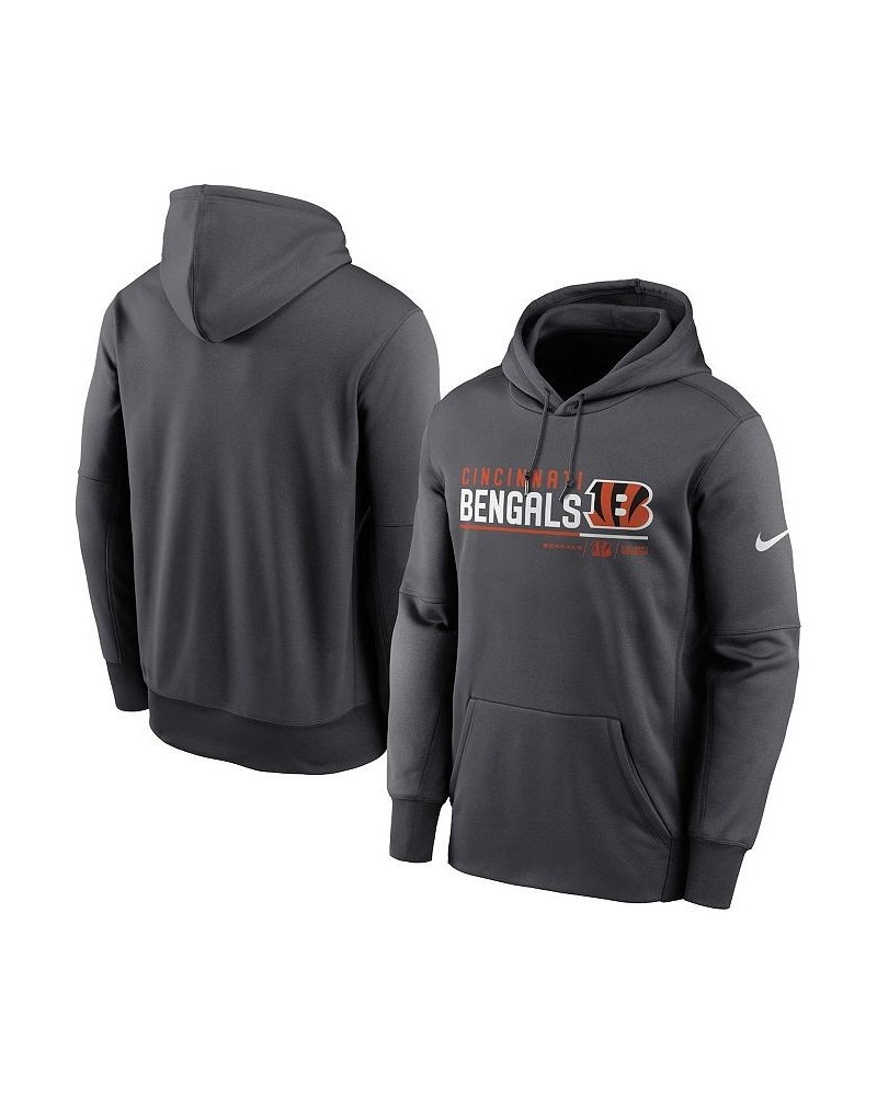 Men's Anthracite Cincinnati Bengals Prime Logo Name Split Pullover Hoodie $40.50 Sweatshirt