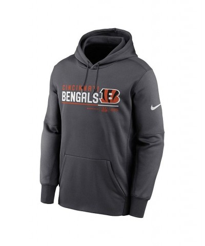 Men's Anthracite Cincinnati Bengals Prime Logo Name Split Pullover Hoodie $40.50 Sweatshirt