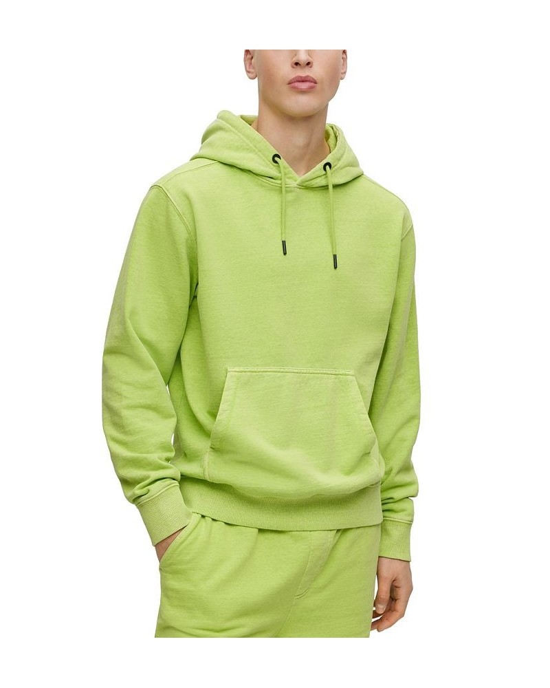 BOSS Men's Cotton-Blend Relaxed-Fit Embroidered Logo Hoodie Green $80.84 Sweatshirt