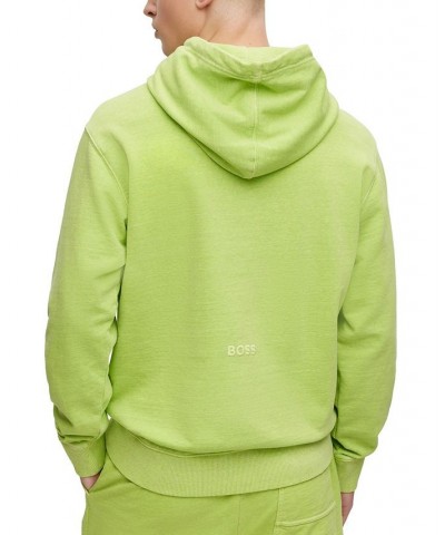 BOSS Men's Cotton-Blend Relaxed-Fit Embroidered Logo Hoodie Green $80.84 Sweatshirt