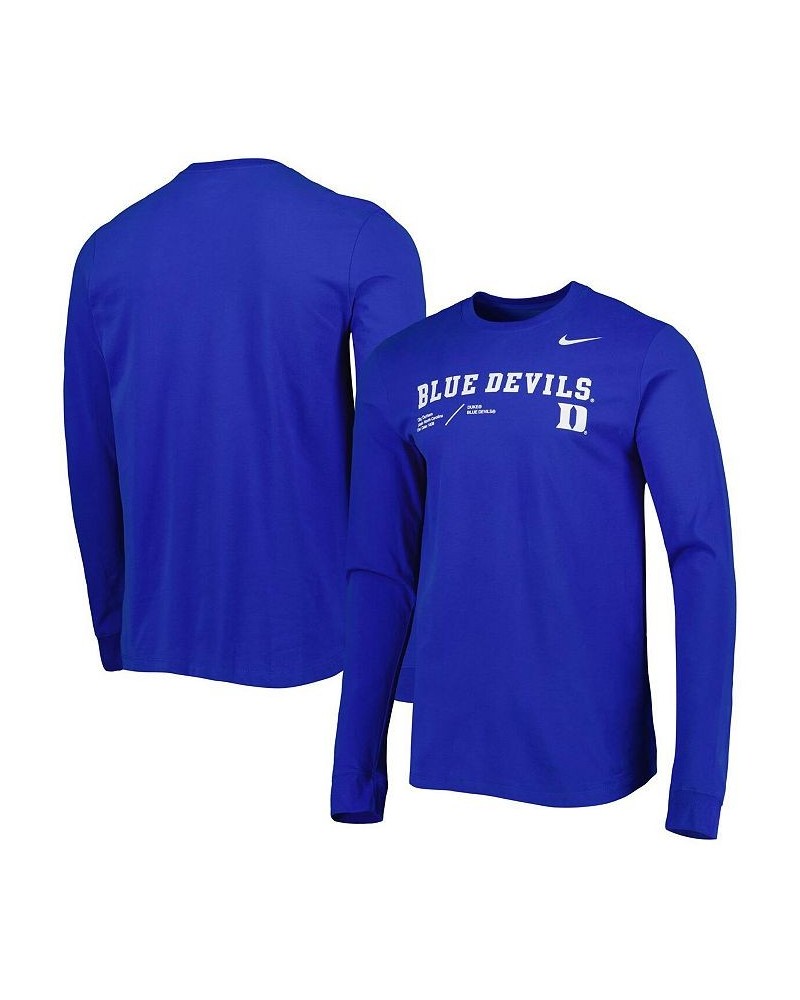 Men's Royal Duke Blue Devils Team Practice Performance Long Sleeve T-shirt $23.19 T-Shirts