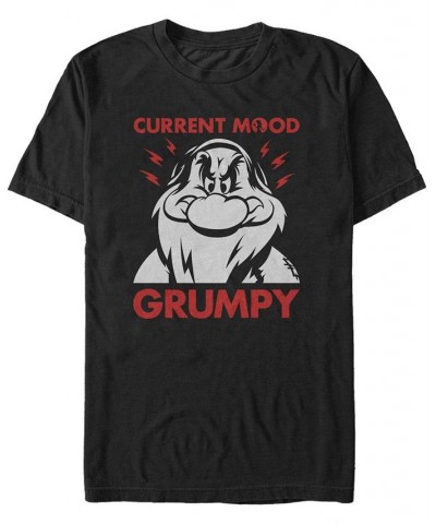 Disney Men's Snow White and the Seven Dwarfs Current Mood Grumpy, Short Sleeve T-Shirt Black $17.15 T-Shirts