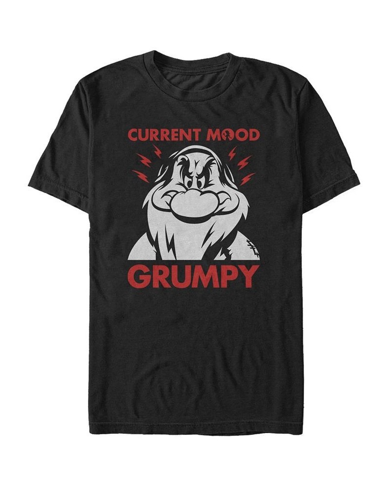 Disney Men's Snow White and the Seven Dwarfs Current Mood Grumpy, Short Sleeve T-Shirt Black $17.15 T-Shirts