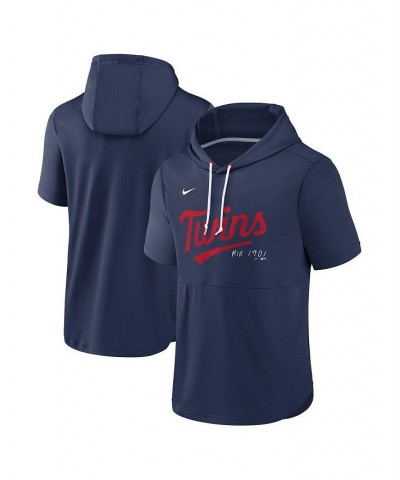 Men's Navy Minnesota Twins Springer Short Sleeve Team Pullover Hoodie $30.80 Sweatshirt