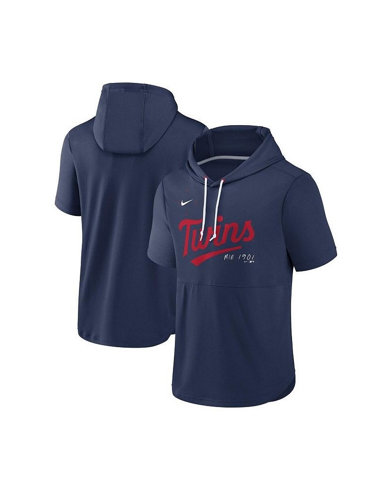 Men's Navy Minnesota Twins Springer Short Sleeve Team Pullover Hoodie $30.80 Sweatshirt