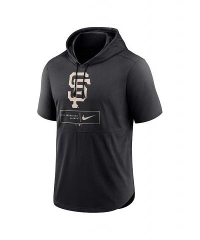 Men's Black San Francisco Giants Logo Lockup Performance Short-Sleeved Pullover Hoodie $32.90 Sweatshirt