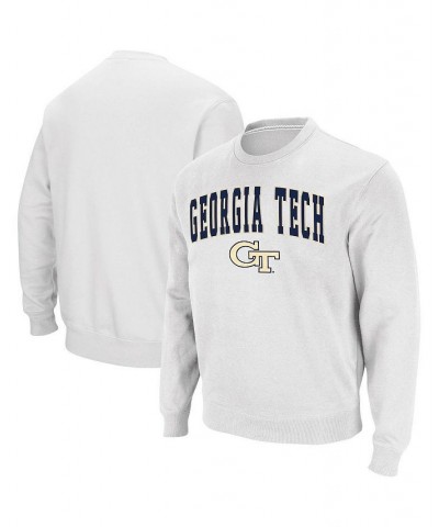 Men's White Georgia Tech Yellow Jackets Arch Logo Tackle Twill Pullover Sweatshirt $24.00 Sweatshirt