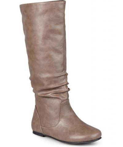 Women's Jayne Wide Calf Boots Tan/Beige $45.00 Shoes