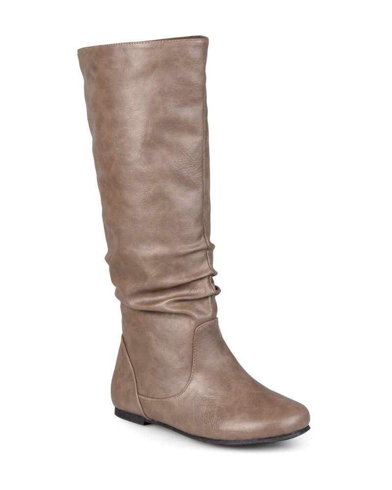 Women's Jayne Wide Calf Boots Tan/Beige $45.00 Shoes