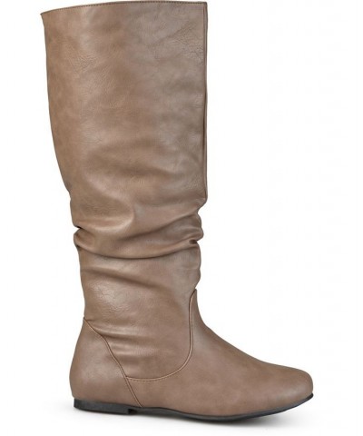 Women's Jayne Wide Calf Boots Tan/Beige $45.00 Shoes