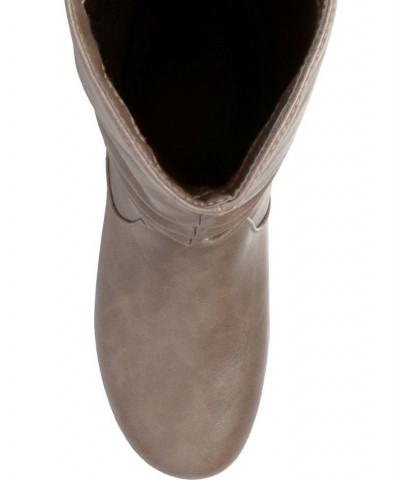 Women's Jayne Wide Calf Boots Tan/Beige $45.00 Shoes