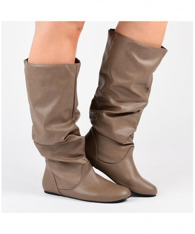 Women's Jayne Wide Calf Boots Tan/Beige $45.00 Shoes